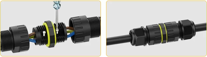 Đầu nối cút nối điện chống nước M20-3P IP68 4pin 19
